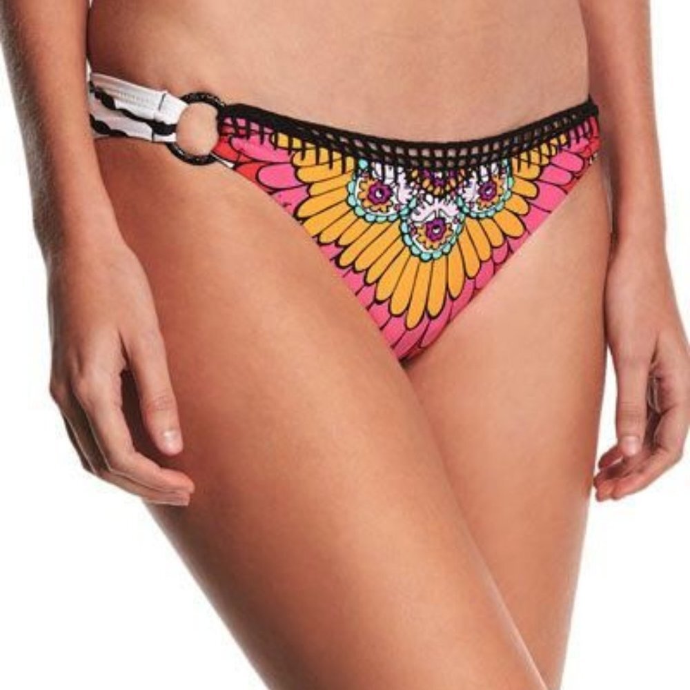 NWT Trina Turk Ibiza Brazilian Ring Side Bikini Bottom 10